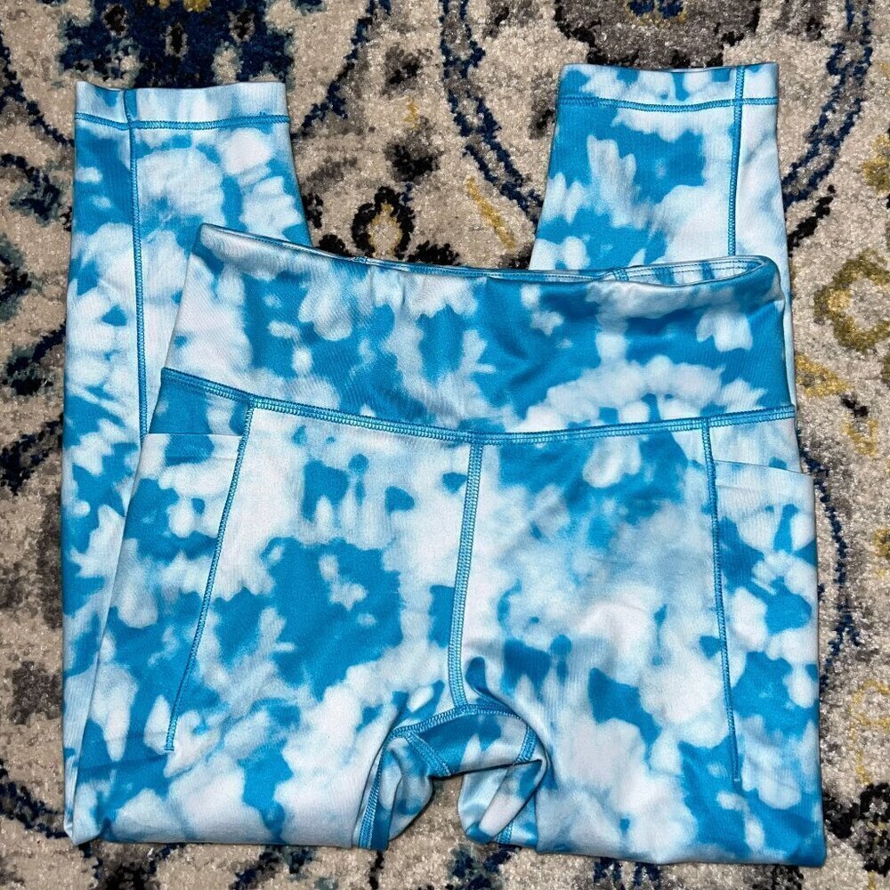 Athleta Girl High Rise Stash Your Treasures Capri Blue Size L/12